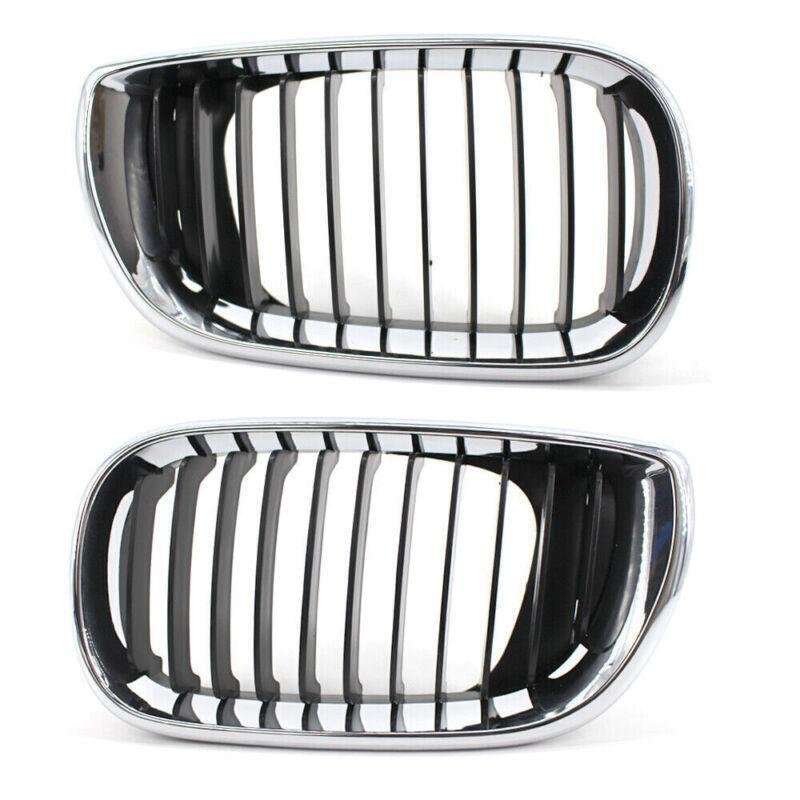 For BMW E46 Front Grille 02-05 3 Series 4 Door Gloss Kidney Style Half Silver