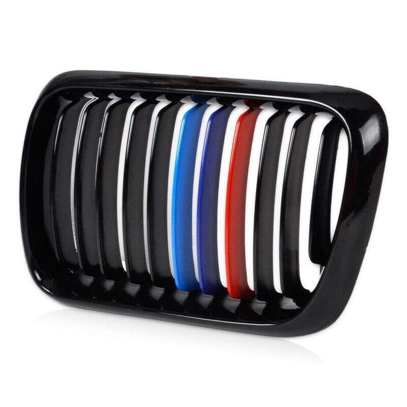 2Pcx Gloss Black M-Color Front Kidney Grille fit for BMW E36 3 Series M3 97-99