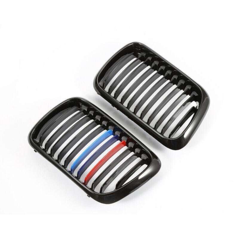2Pcx Gloss Black M-Color Front Kidney Grille fit for BMW E36 3 Series M3 97-99