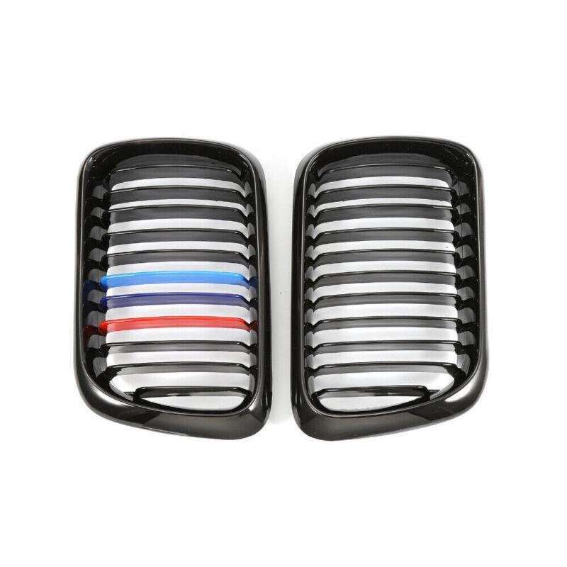 2Pcx Gloss Black M-Color Front Kidney Grille fit for BMW E36 3 Series M3 97-99