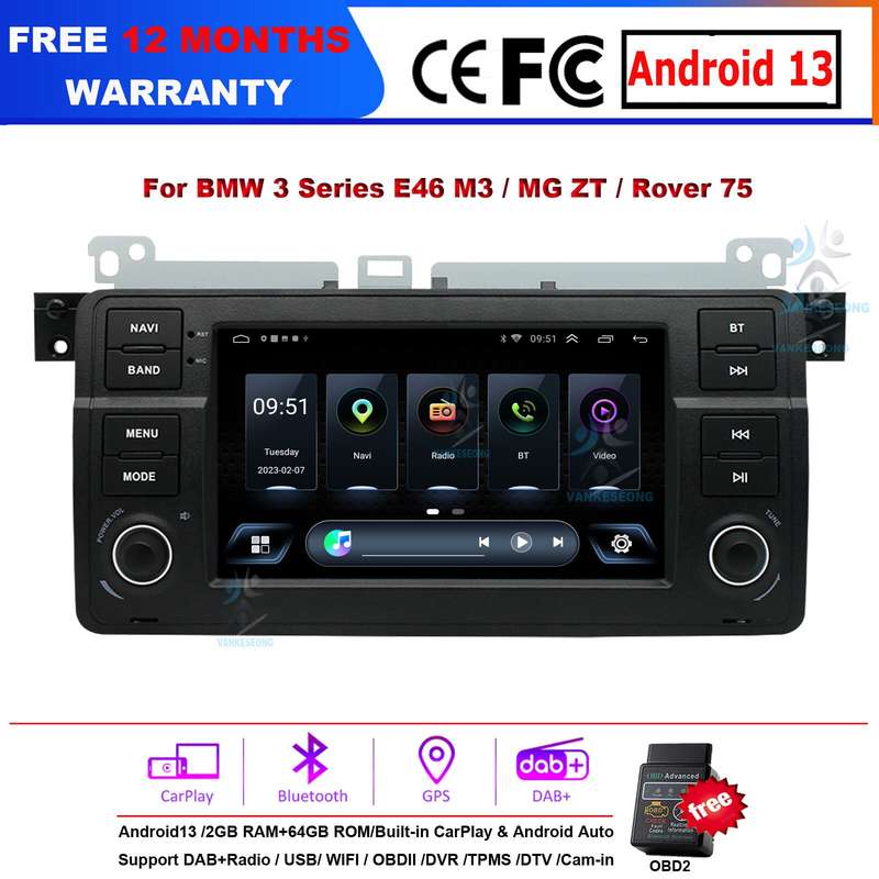7" For Rover 75 MG ZT CarPlay TouchScreen Android12 GPS Car Radio WIFI Head Unit
