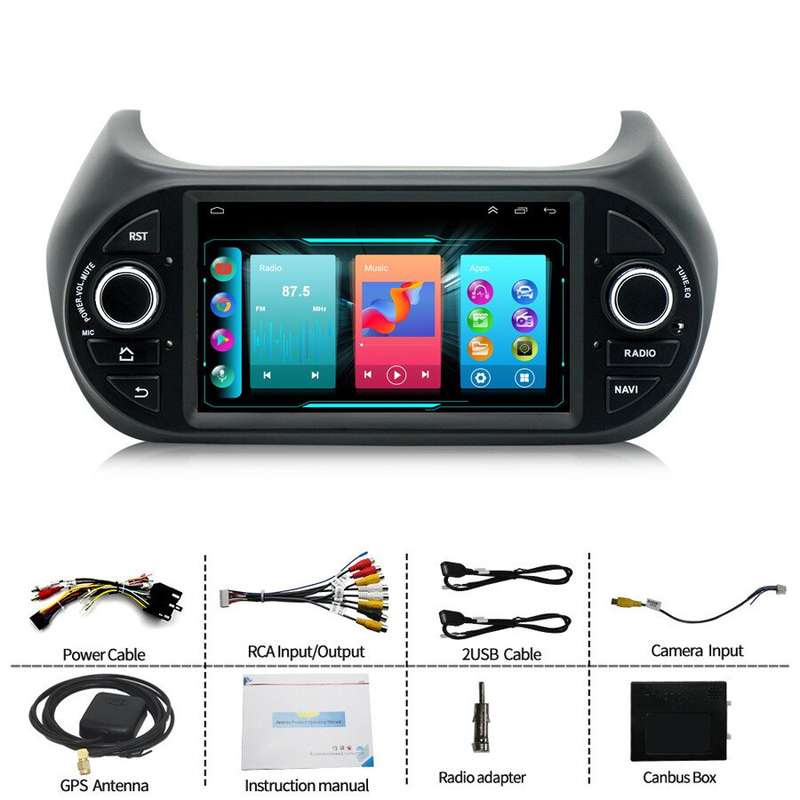 For Citroen Nemo 2008-2017 CarPlay Head Unit 32GB Sat Nav GPS Android12 FM Radio