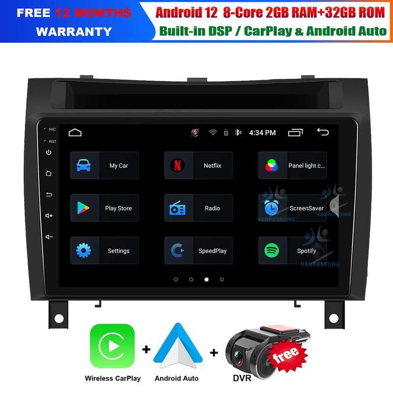 CarPlay Android12 Head Unit Car Stereo Radio GPS For Mercedes SLK R171 2004-2011