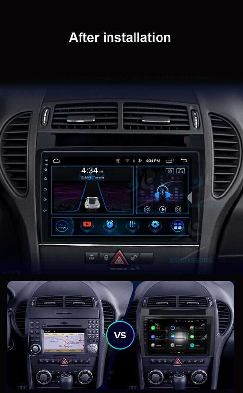 CarPlay Android12 Head Unit Car Stereo Radio GPS For Mercedes SLK R171 2004-2011