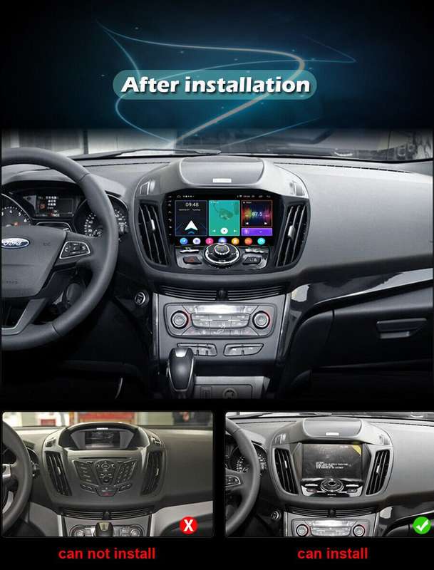 For Ford Escape Kuga 2013-2019 Android12 Car Stereo BT DAB+ Radio Head Unit GPS