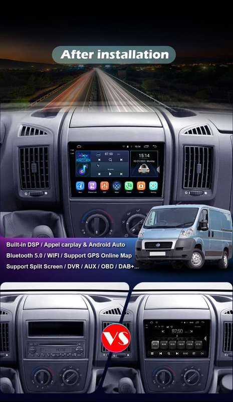 9" Car Multimedia Head Unit For Fiat Ducato Android 12 DAB Radio Wifi Stereo GPS