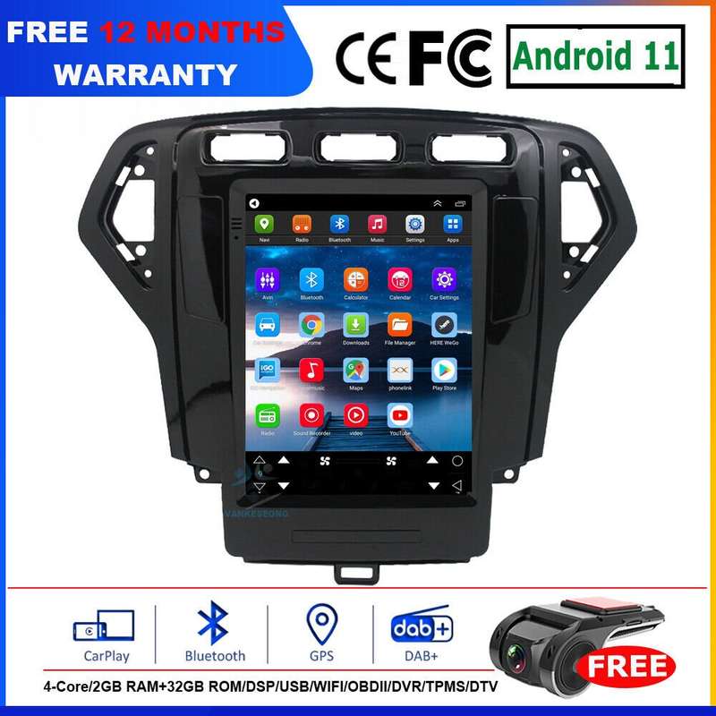 9.7"Android CarPlay Head Unit For Ford Mondeo MK4 2007-2010 DAB+Radio GPS Stereo