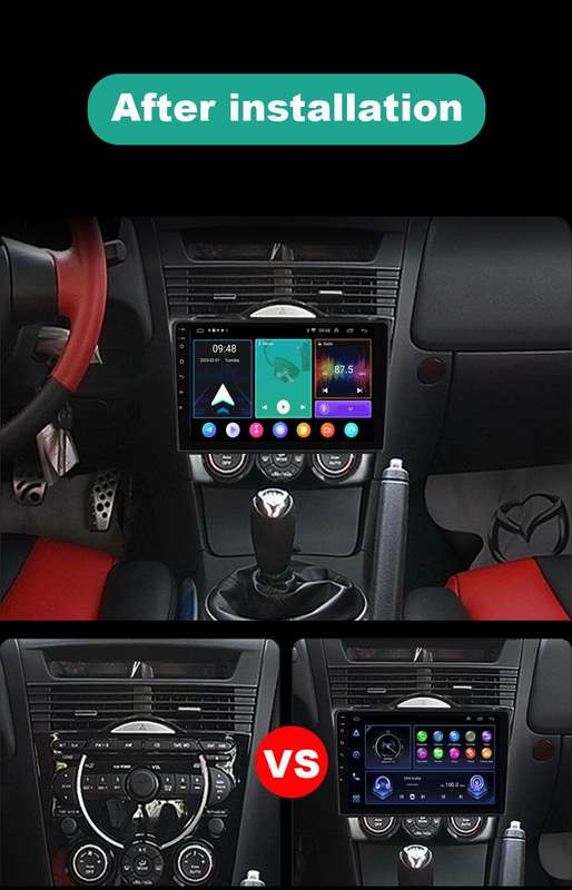 DAB+ CarPlay GPS Sat Nav Android 13 For Mazda RX-8 SE 2003-2008 Car Stereo Radio