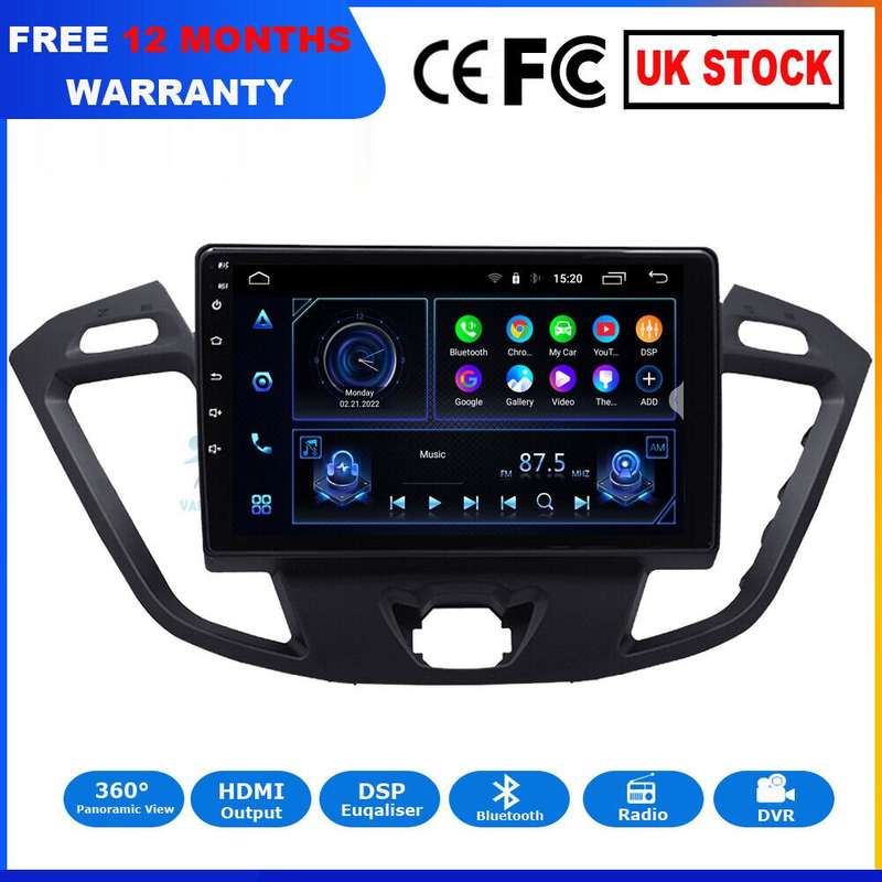 For Ford Transit Custom Car Multimedia Head Unit GPS DAB+ Radio Stereo CarPlay
