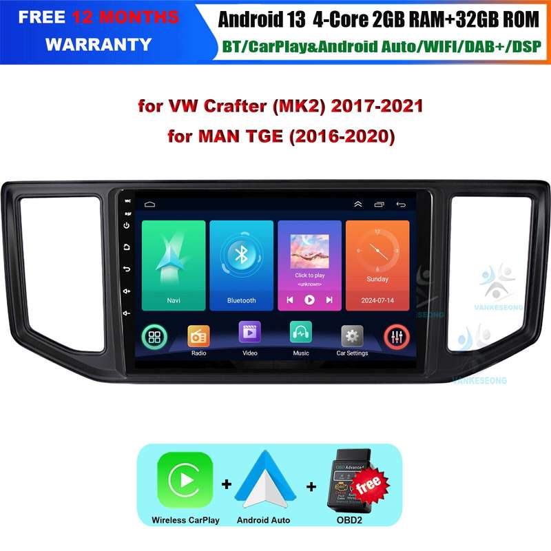 10.1" Car Radio For MAN TGE 2016-2020 Bluetooth GPS Head Unit DSP WIFI Sat Navi