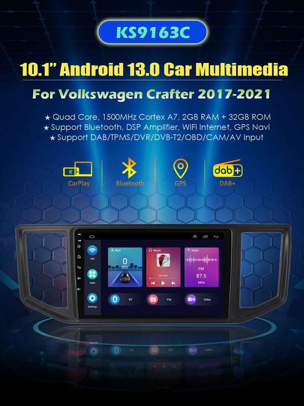 10.1" Car Radio For MAN TGE 2016-2020 Bluetooth GPS Head Unit DSP WIFI Sat Navi