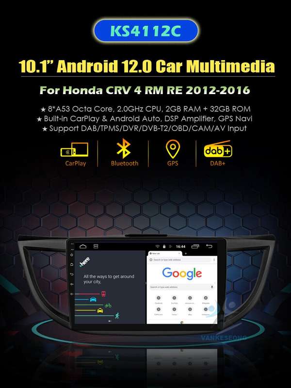 Touch Screen Head Unit GPS Sat Nav Android Radio Stereo for Honda CRV 2012-2016