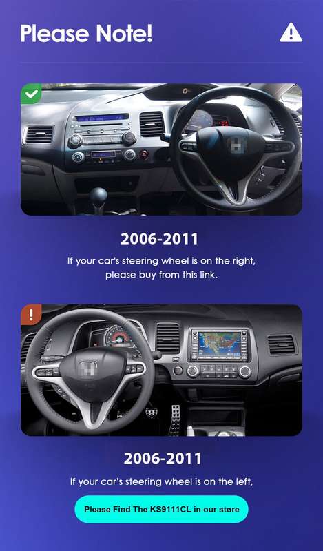 10" Android 13 CarPlay GPS Radio Car Multimedia Stereo For Honda Civic 2006-2011