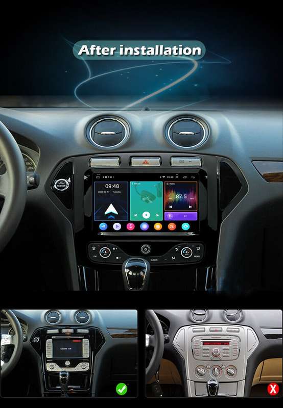 Wireless CarPlay Android Auto dab Radio Car Stereo GPS for Ford Mondeo 2007-2010