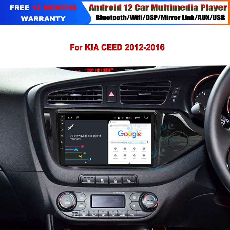 9" Android 12 Car Stereo DAB+ Radio GPS Sat Nav Bluetooth For Kia Ceed 2012-2016