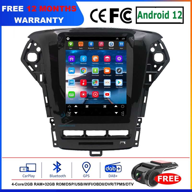 9.7" Autoradio For Ford Mondeo MK4 2011-2013 BT CarPlay Android12 Navigation GPS