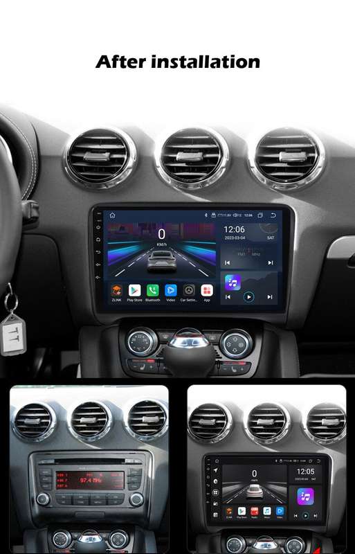 9"Android 12 GPS Sat Nav For Audi TT 2006-2014 Car Stereo DAB+Radio CarPlay 32GB