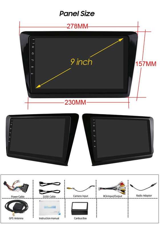 9" Android 12 Touch Screen Car Radio head Unit GPS DAB For Skoda Rapid 2013-2017