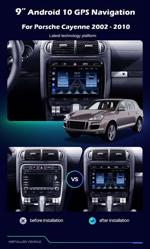 For Porsche Cayenne 2002-2010 CarPlay Radio Stereo Android GPS Sat Nav DAB+9"USB