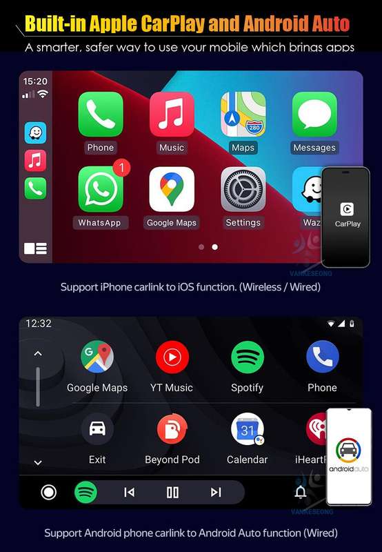 For Ford Mondeo 2011-2013 Android Auto CarPlay GPS Navigation Autoradio BT DAB+