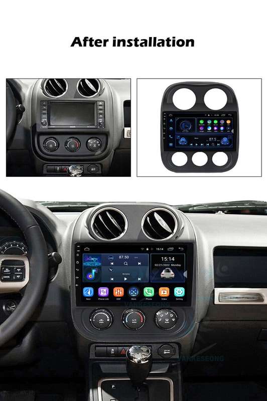 10.1" CarPlay Android Car Stereo FM Radio GPS Sat Nav For Jeep Compass 2010-2016