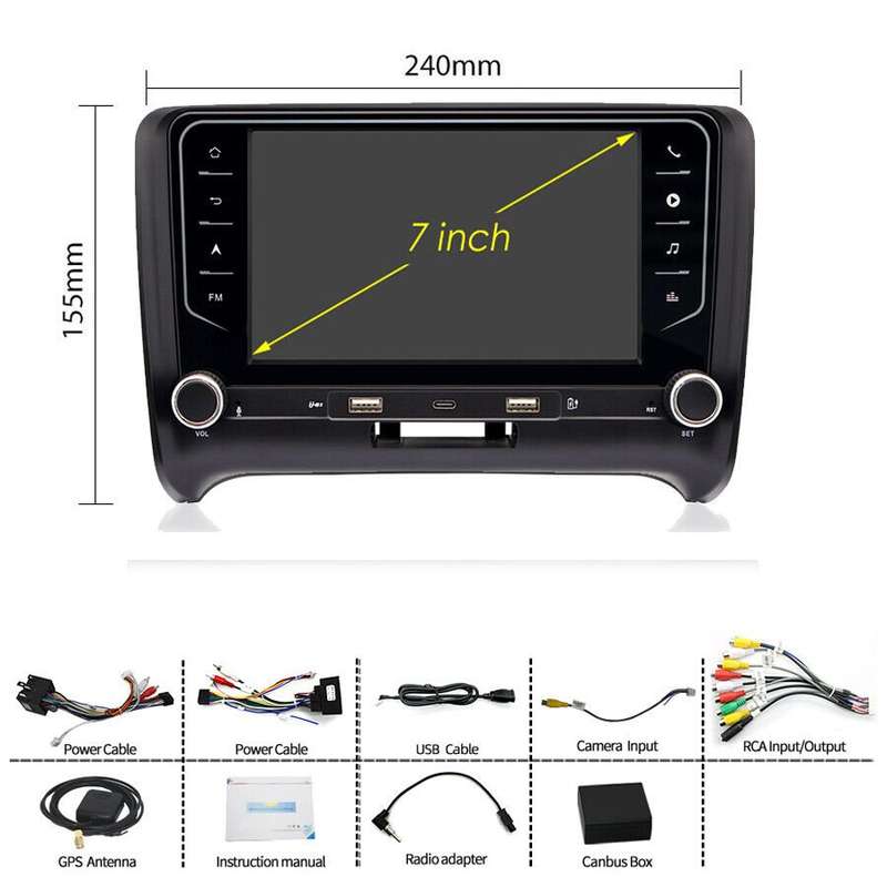 Android 13 CarPlay GPS Sat Nav wifi Car Stereo Radio dab+ For Audi TT 2006-2014