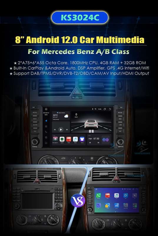 8"Android 12 CarPlay GPS Sat Nav DAB+for VW Crafter Car Stereo 4+32GB Head Unit