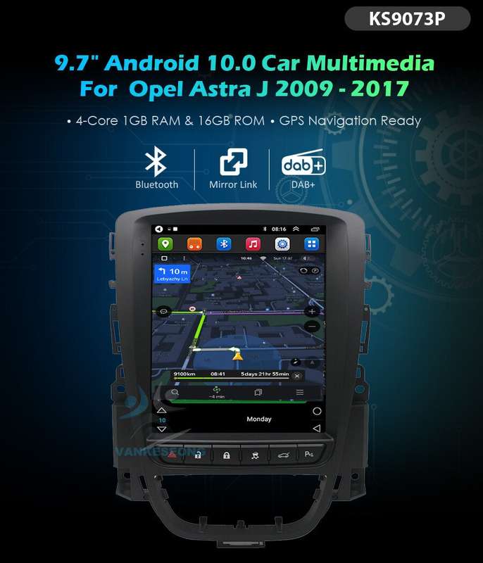 For Vauxhall Astra J 2009-2017 Car Stereo Android 10 DAB+Radio 9.7"GPS Head Unit