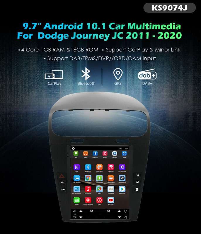 9.7" Touch Screen Car Radio For Dodge Journey 2011-2020 Android 11 Wifi Sat Nav