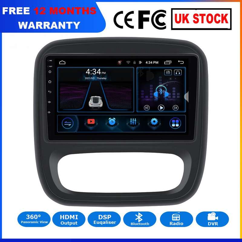 For Renault Trafic X82 2014-2019 CarPlay Head Unit Android DAB+Radio GPS SatNav