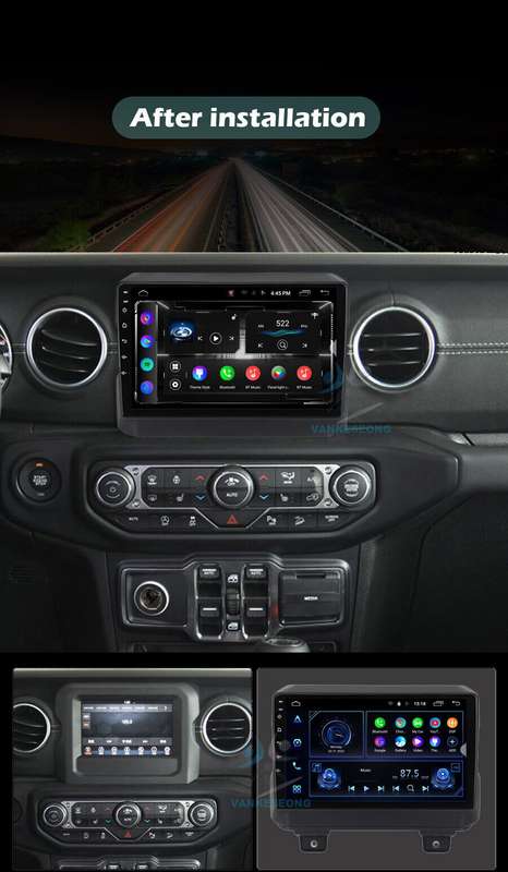 for Jeep Wrangler 2018 2019 Android 12 Car Radio Stereo DAB CarPlay GPS Sat Nav