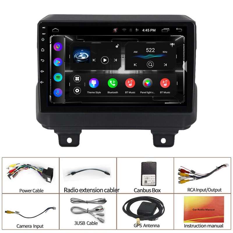 for Jeep Wrangler 2018 2019 Android 12 Car Radio Stereo DAB CarPlay GPS Sat Nav