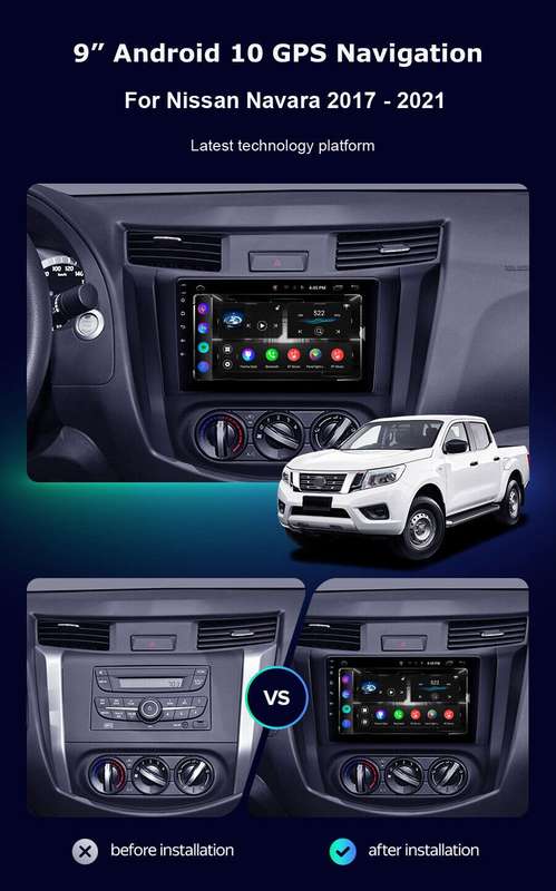 9" Car Radio For Nissan Navara 2017-2021 Android Head Unit GPS Navi Wifi Stereo
