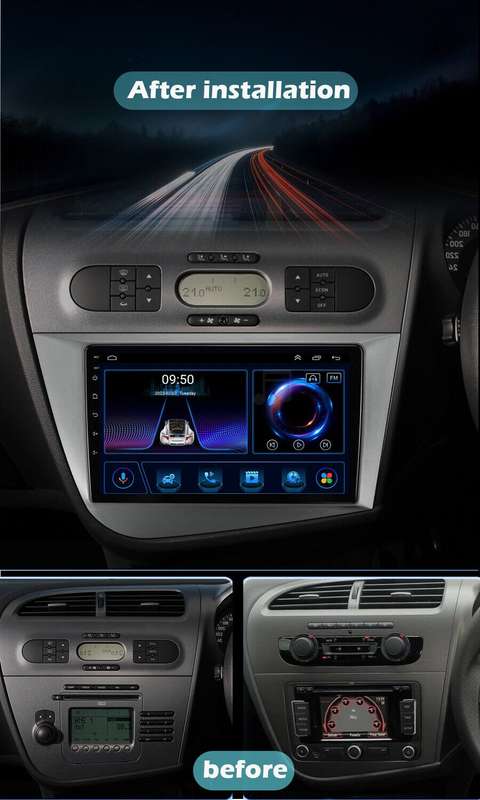 For Seat Leon MK2 2005-2011 Android 13 Car Stereo Radio DAB+ CarPlay GPS Sat Nav