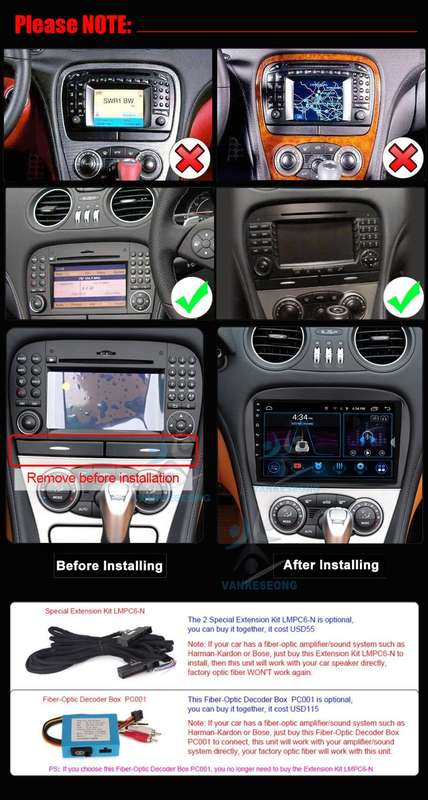 2Din Android Car Radio Video Player For Mercedes SL R230 SL500 SL300 Wifi Stereo