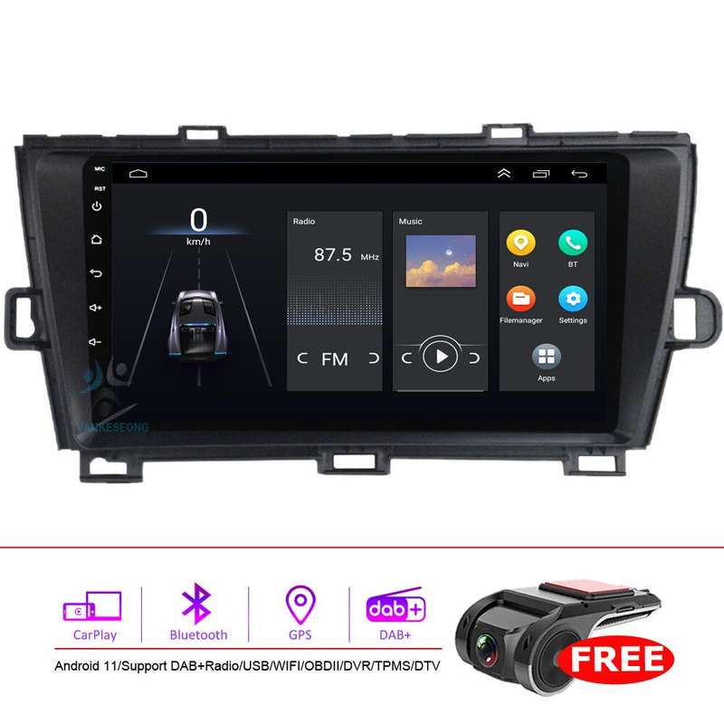 9"Android 11 GPS Sat Nav for Toyota Prius 2009-2015 CarPlay Stereo DAB+Radio USB