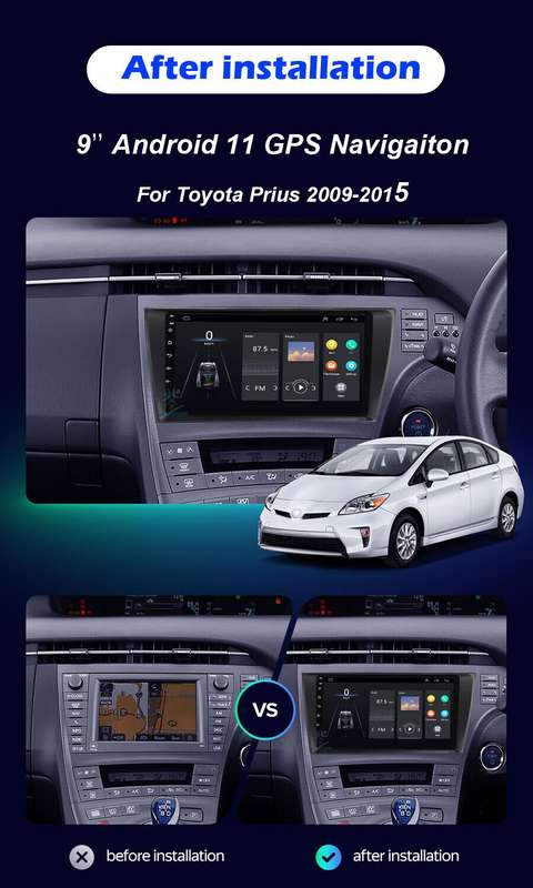 9"Android 11 GPS Sat Nav for Toyota Prius 2009-2015 CarPlay Stereo DAB+Radio USB