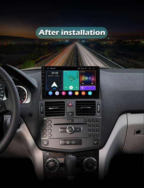 9" Android 12 CarPlay Car Stereo Radio GPS For Mercedes Benz C Class W204 S204