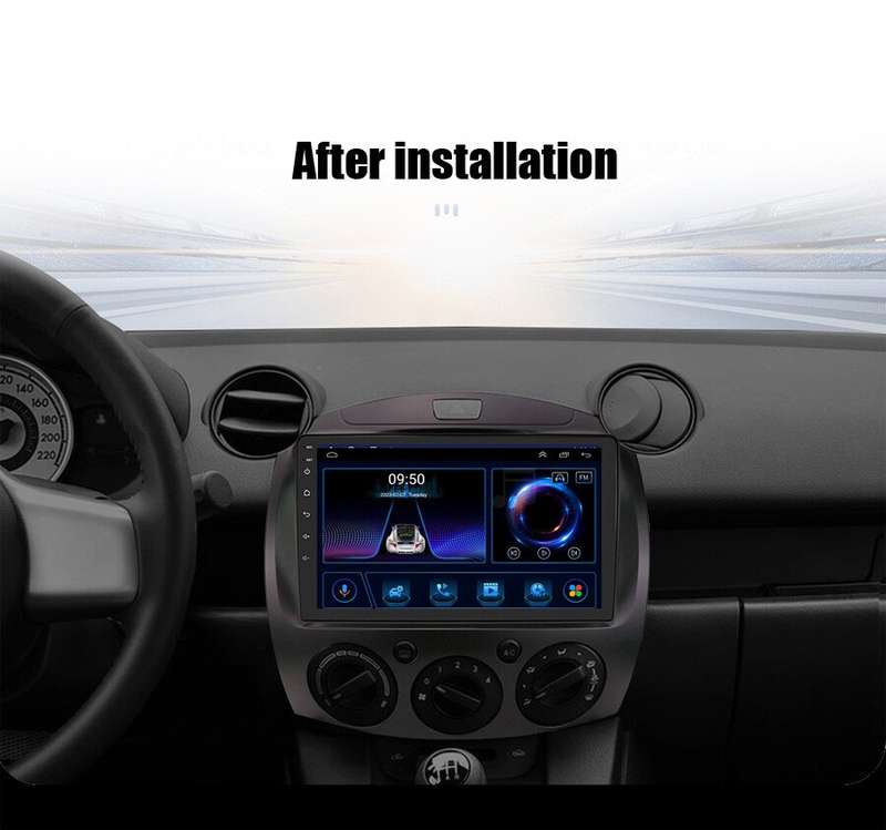 For Mazda 2 2007-2013 9" Android 11 Car Radio Stereo GPS SAT Nav WiFi BT USB+OBD