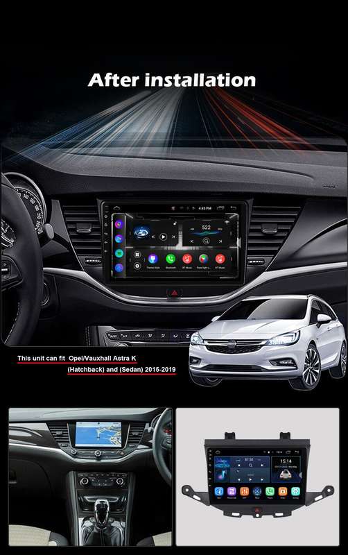 9" Android 12 Radio For 2015-2019 Vauxhall Astra K Head Unit Stereo GPS Sat Nav
