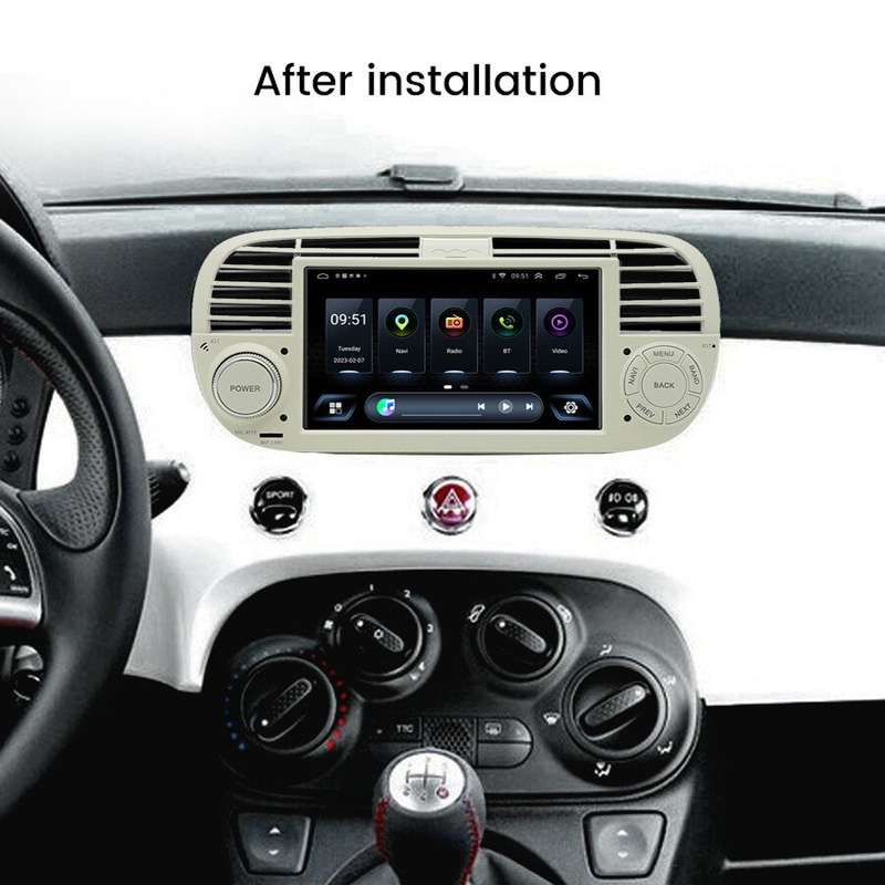 CarPlay Android 11 Head Unit GPS Sat Nav DAB+Radio For Fiat 500 2007-2015 9"WiFi