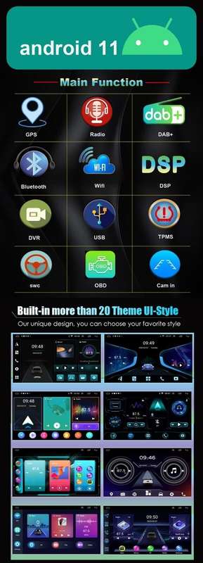 For Vauxhall Corsa 2014-2019 Android Head Unit Bluetooth DAB Radio Sat Nav GPS