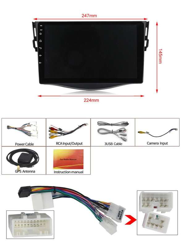 For Toyota RAV4 2006-2012 GPS Navigation Android 12 Autoradio BT DAB+CarPlay DSP