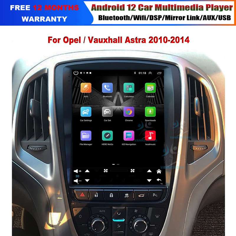 9.7" Car Radio For Vauxhall Astra 2010-2014 Android 12 Stereo Head Unit GPS Navi
