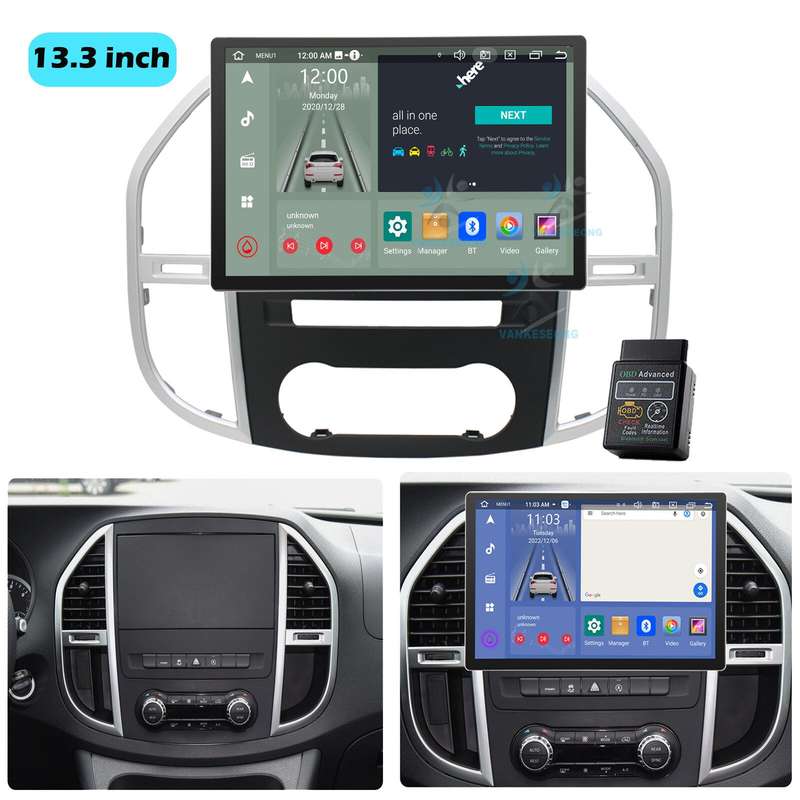 13.3" 8-Core 64GB Android 12 Car Radio For Mercedes-Benz Vito W447 2014-2020 GPS
