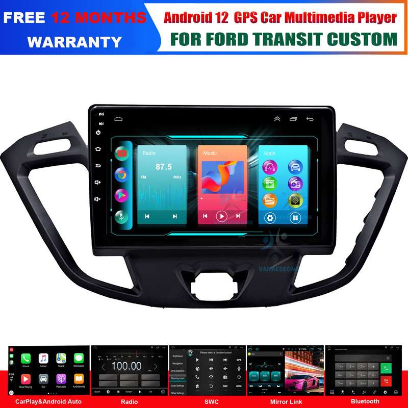DAB+ Android 12 Car GPS Navigation Head Unit Radio For Ford Transit Custom 13-18