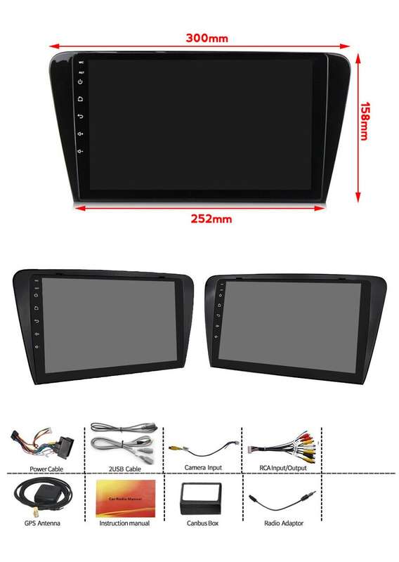 10.1" CarPlay Android Auto Radio GPS Head Unit Navi for Skoda Octavia 2013-2018