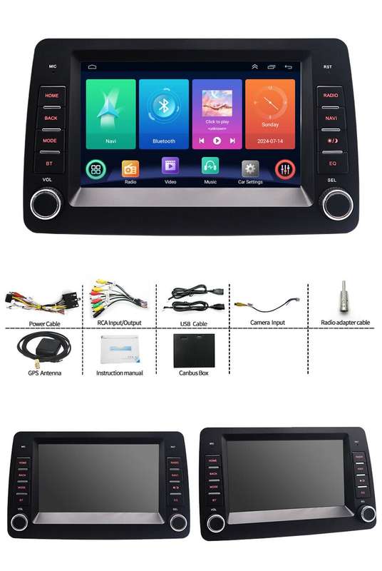 7" Car Multimedia DAB+ Radio Android13 Car Stereo Navi for Fiat Panda 2003-2012