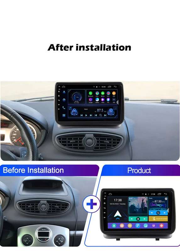 9" Android 12 Car Stereo DAB Radio Head Unit bt GPS For Renault Clio 3 2005-2014