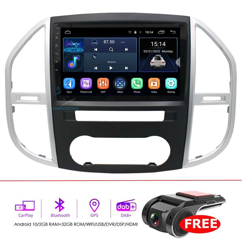 For Mercedes Vito 3 W447 Touch Screen Car Radio Head Unit CarPlay Android Stereo